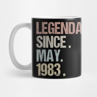 36th Birthday Gift Legendary Since May 1983 Retro Mug